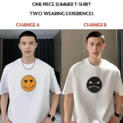 Damen Everly u0026 Lace Herrenbekleidung|Damenbekleidung-Farbwechselndes Smiley-T-Shirt – Unisex Pailletten-Mood Swing Top