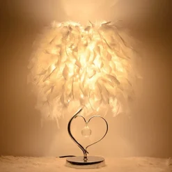 Comfort u0026 Style Beleuchtung-Feather Crystal Table Lamp - Elegant Home Lighting Decor