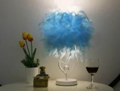 Comfort u0026 Style Beleuchtung-Feather Crystal Table Lamp - Elegant Home Lighting Decor
