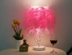 Comfort u0026 Style Beleuchtung-Feather Crystal Table Lamp - Elegant Home Lighting Decor
