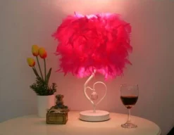 Comfort u0026 Style Beleuchtung-Feather Crystal Table Lamp - Elegant Home Lighting Decor