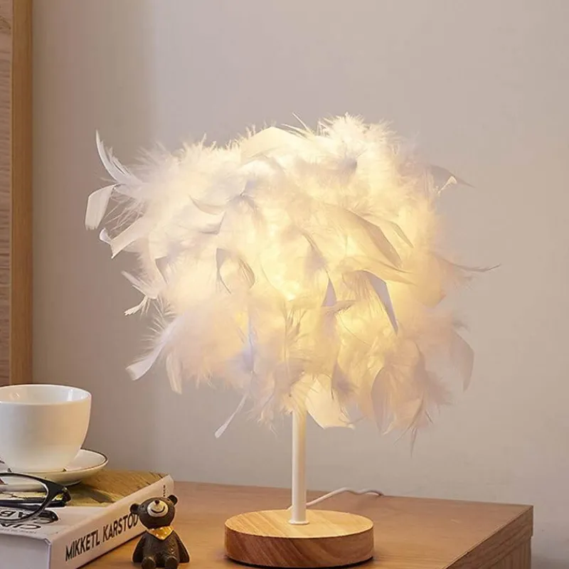 The Light Loft Beleuchtung-Feder-Tischlampe – Elegante Wohnbeleuchtung