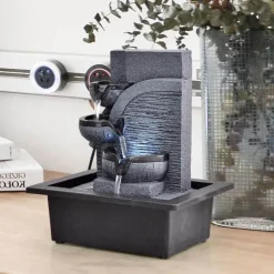 Willow u0026 Whim Wohndeko-Feng Shui-Springbrunnen – Dekoratives Wasserspiel aus Kunstharz für den Innenbereich