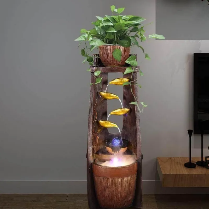 Nomad Gear Camping Im Freien|Outdoor-Artikel-Feng Shui-Wasserbrunnen – Glücksbringer-Dekoration aus Blattgold