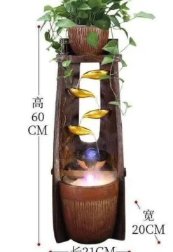 Nomad Gear Camping Im Freien|Outdoor-Artikel-Feng Shui-Wasserbrunnen – Glücksbringer-Dekoration aus Blattgold