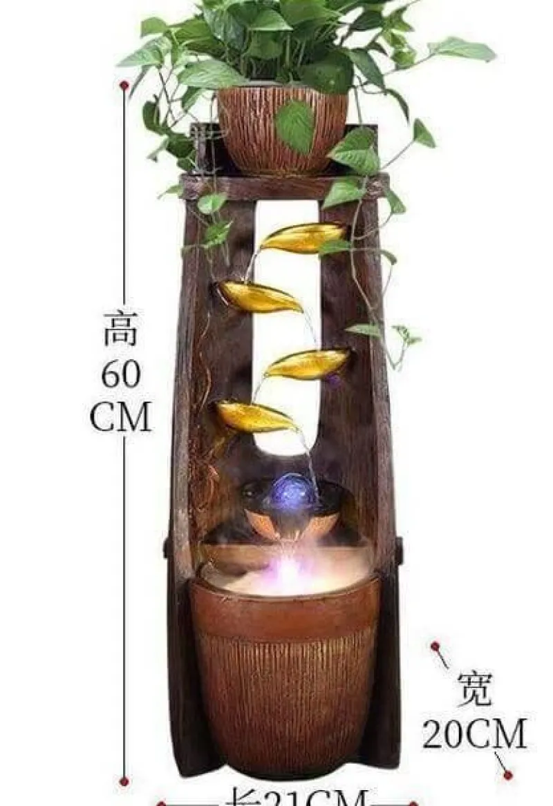 Nomad Gear Camping Im Freien|Outdoor-Artikel-Feng Shui-Wasserbrunnen – Glücksbringer-Dekoration aus Blattgold