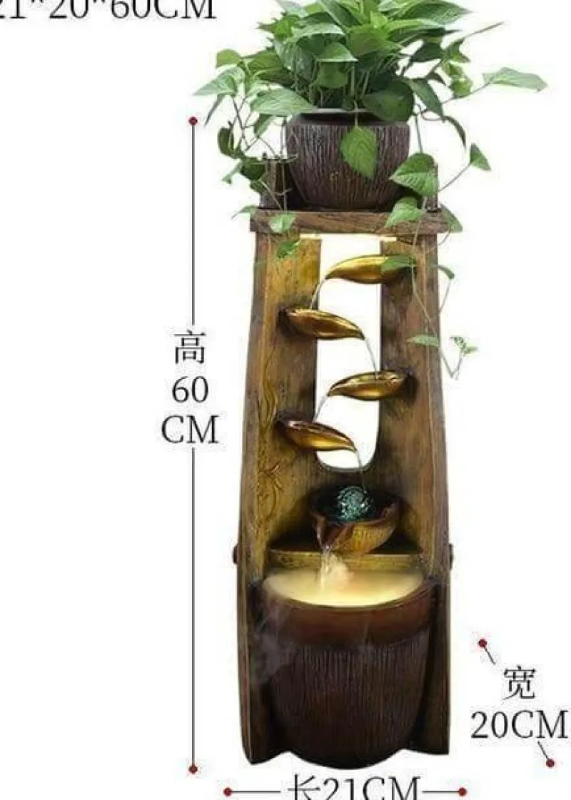 Nomad Gear Camping Im Freien|Outdoor-Artikel-Feng Shui-Wasserbrunnen – Glücksbringer-Dekoration aus Blattgold