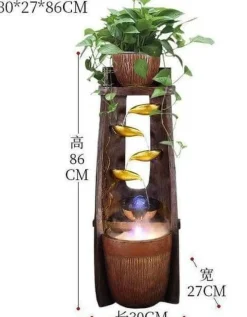 Nomad Gear Camping Im Freien|Outdoor-Artikel-Feng Shui-Wasserbrunnen – Glücksbringer-Dekoration aus Blattgold