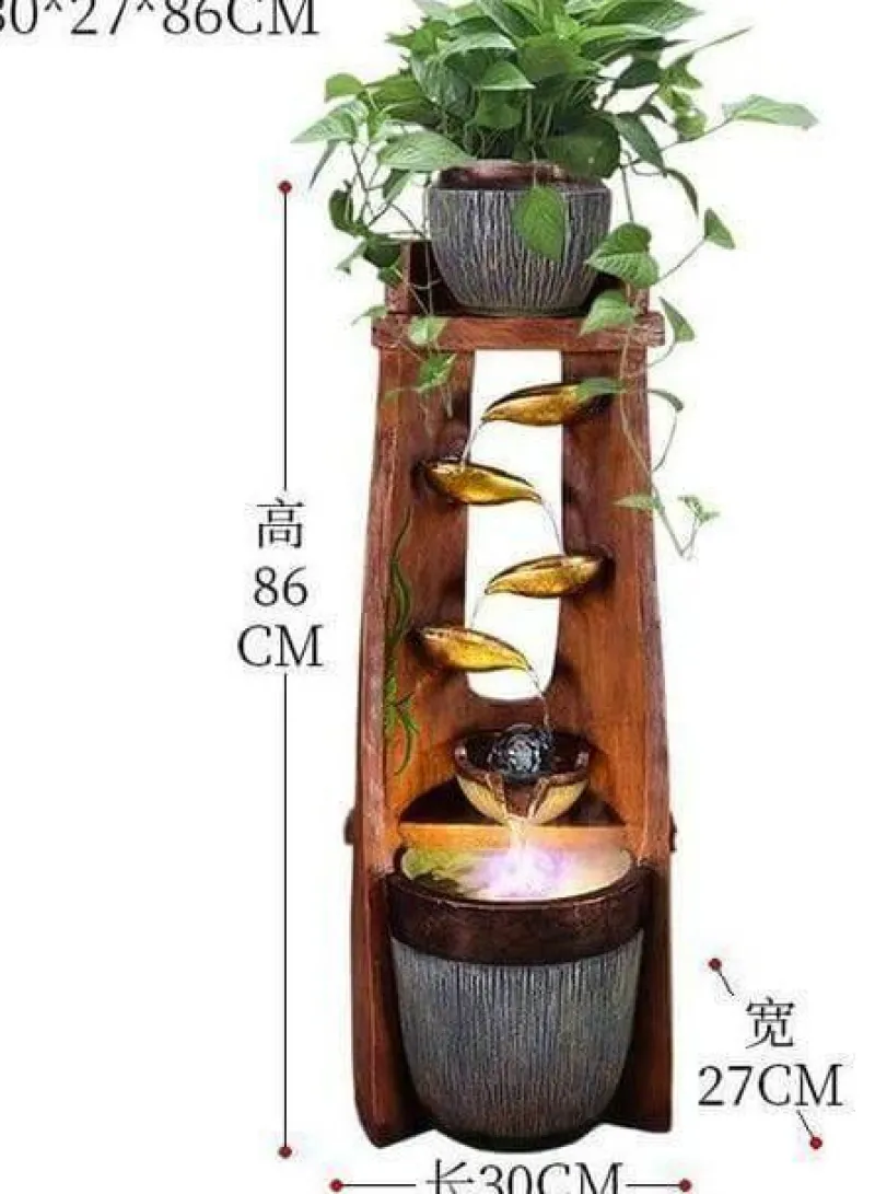 Nomad Gear Camping Im Freien|Outdoor-Artikel-Feng Shui-Wasserbrunnen – Glücksbringer-Dekoration aus Blattgold