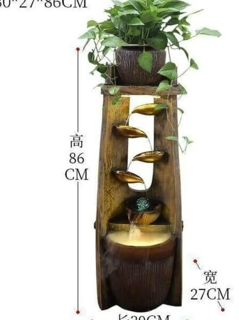 Nomad Gear Camping Im Freien|Outdoor-Artikel-Feng Shui-Wasserbrunnen – Glücksbringer-Dekoration aus Blattgold