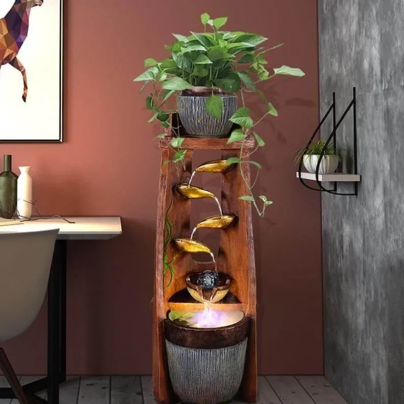 Nomad Gear Camping Im Freien|Outdoor-Artikel-Feng Shui-Wasserbrunnen – Glücksbringer-Dekoration aus Blattgold