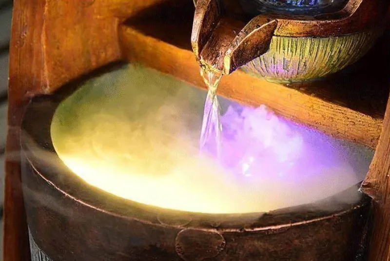 Nomad Gear Camping Im Freien|Outdoor-Artikel-Feng Shui-Wasserbrunnen – Glücksbringer-Dekoration aus Blattgold