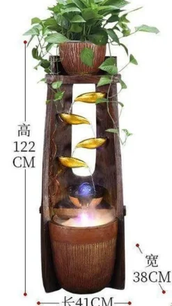 Nomad Gear Camping Im Freien|Outdoor-Artikel-Feng Shui-Wasserbrunnen – Glücksbringer-Dekoration aus Blattgold