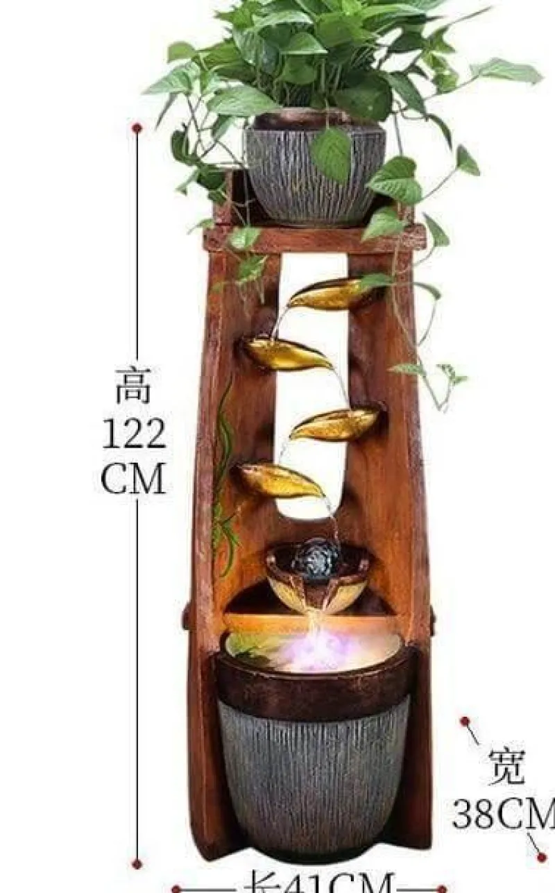 Nomad Gear Camping Im Freien|Outdoor-Artikel-Feng Shui-Wasserbrunnen – Glücksbringer-Dekoration aus Blattgold