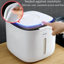 Space Savvy Küche & Esszimmer-Feuchtigkeitsbeständiger Reisaufbewahrungsbehälter - Versiegelte Getreideaufbewahrungsbox