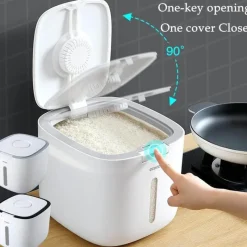 Space Savvy Küche & Esszimmer-Feuchtigkeitsbeständiger Reisaufbewahrungsbehälter - Versiegelte Getreideaufbewahrungsbox