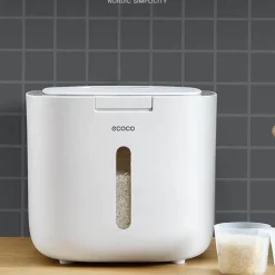 Space Savvy Küche & Esszimmer-Feuchtigkeitsbeständiger Reisaufbewahrungsbehälter - Versiegelte Getreideaufbewahrungsbox