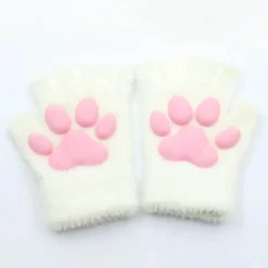 Wilderness Haven Outdoor-Artikel|Camping Im Freien-Fingerlose Handschuhe mit 3D-Katzenpfoten – weiches, pelziges Katzenzubehör