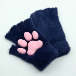 Wilderness Haven Outdoor-Artikel|Camping Im Freien-Fingerlose Handschuhe mit 3D-Katzenpfoten – weiches, pelziges Katzenzubehör