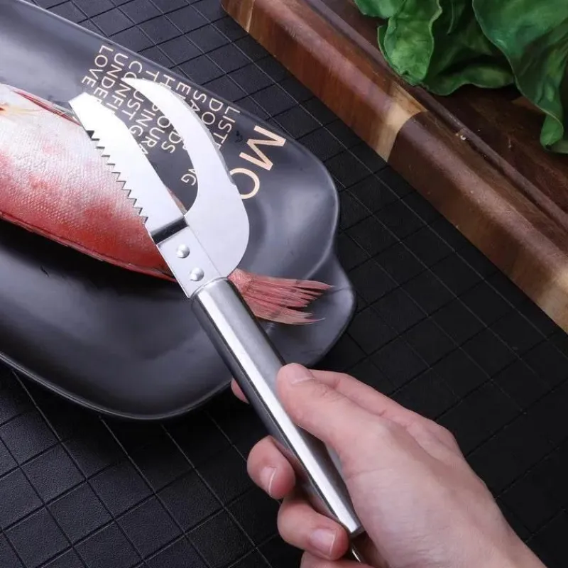 Tom Küche & Esszimmer-Fischschuppenschaber aus Edelstahl – Meeresfrüchte-Schälwerkzeug