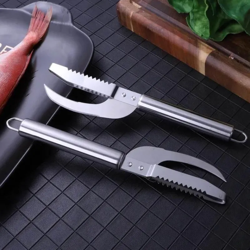 Tom Küche & Esszimmer-Fischschuppenschaber aus Edelstahl – Meeresfrüchte-Schälwerkzeug