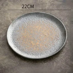 Elegance at the Table Küche & Esszimmer-Flacher Teller mit Hammermuster – Hochwertiges Keramikgeschirr