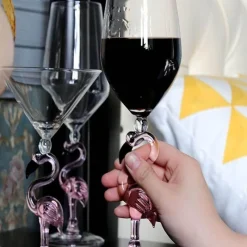 Deco Küche & Esszimmer-Flamingo-Weinglas – Tropisches Trinkgeschirr