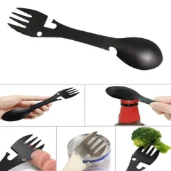 The Decor Haven Camping-Werkzeuge|Camping Im Freien-Flaschenöffner aus Edelstahl, Spork – Multifunktionsutensil