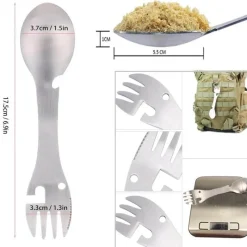 The Decor Haven Camping-Werkzeuge|Camping Im Freien-Flaschenöffner aus Edelstahl, Spork – Multifunktionsutensil