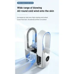 The Decor Haven Gadgets Für Zuhause-Flügelloser Mini-Ventilator – Tragbarer Luftkühler