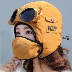 Wilderness Haven Fahrräder & Verkehr|Outdoor-Artikel-Fliegerbrillenhut - Vollständig abgeschirmte Fliegermütze