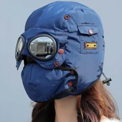 Wilderness Haven Fahrräder & Verkehr|Outdoor-Artikel-Fliegerbrillenhut - Vollständig abgeschirmte Fliegermütze