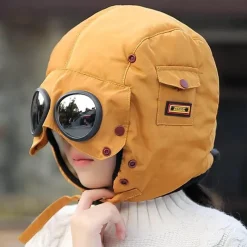 Wilderness Haven Fahrräder & Verkehr|Outdoor-Artikel-Fliegerbrillenhut - Vollständig abgeschirmte Fliegermütze