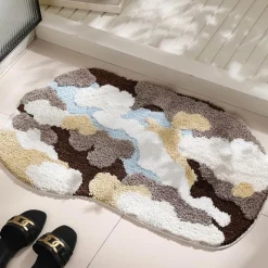 Soft Steps Badezimmer-Flocked Moss Bath Rug - Soft Green Bathroom Mat