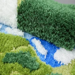Soft Steps Badezimmer-Flocked Moss Bath Rug - Soft Green Bathroom Mat