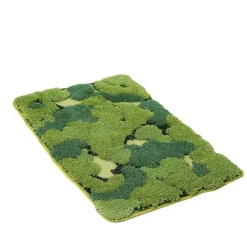 Soft Steps Badezimmer-Flocked Moss Bath Rug - Soft Green Bathroom Mat