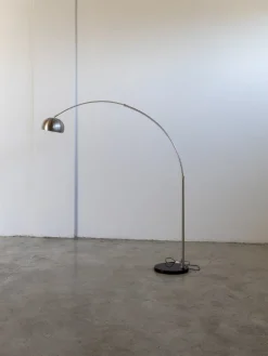 The Gilded Nest Wohndeko|Beleuchtung-Floor Lamp – Curved Standing Lamp with Marble Base