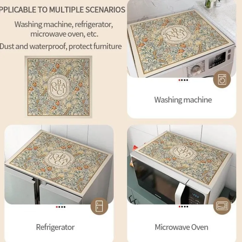 The Blissful Bath Badezimmer-Floral Washing Machine Cover - Retro Home Decor Mat