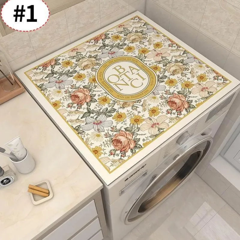 The Blissful Bath Badezimmer-Floral Washing Machine Cover - Retro Home Decor Mat