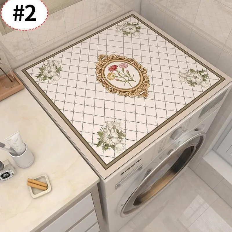 The Blissful Bath Badezimmer-Floral Washing Machine Cover - Retro Home Decor Mat