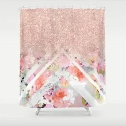 Aqua Essence Badezimmer-Floraler Duschvorhang - Elegantes Venuskuss Badezimmerdekor