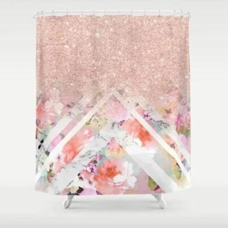 Aqua Essence Badezimmer-Floraler Duschvorhang - Elegantes Venuskuss Badezimmerdekor
