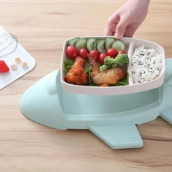 Kinder The Decor Haven Kinderwagen & Zubehör-Flugzeug-Bambus-Kindergeschirr-Set – Umweltfreundliches Geschirr