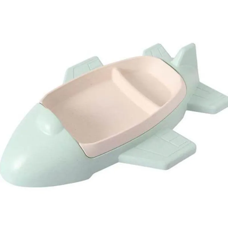 Kinder The Decor Haven Kinderwagen & Zubehör-Flugzeug-Bambus-Kindergeschirr-Set – Umweltfreundliches Geschirr