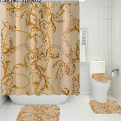 Aqua Essence Badezimmer-French Touch Duschvorhang-Set – Elegantes Badezimmerdekor