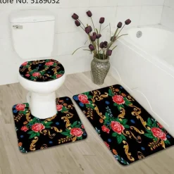 Aqua Essence Badezimmer-French Touch Duschvorhang-Set – Elegantes Badezimmerdekor