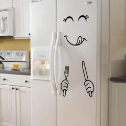 The Decor Haven Küche & Esszimmer-Fröhlicher Kühlschrankaufkleber – Süßer Küchendekor-Aufkleber