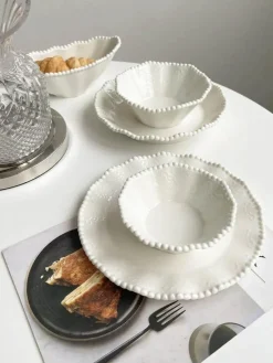 Elegance at the Table Küche & Esszimmer-Frühstücksschüssel-Set aus Keramikperlen – elegantes, stilvolles Geschirr