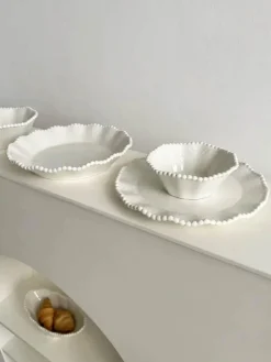 Elegance at the Table Küche & Esszimmer-Frühstücksschüssel-Set aus Keramikperlen – elegantes, stilvolles Geschirr