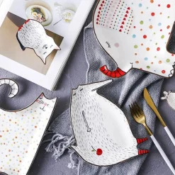 The Culinary Kit Küche & Esszimmer-Frühstücksteller mit Tiermotiven – Niedliches Keramikgeschirr